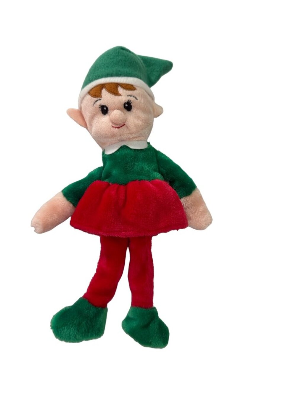 Greenbrier Christmas Girl Elf Plush Doll 12” Red Green Holiday 2015